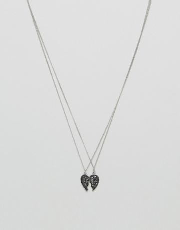 Monki Best Friend Necklace - Silver