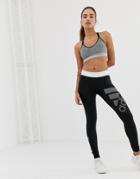 Adidas Training Logo Leggings In Black And White - Black