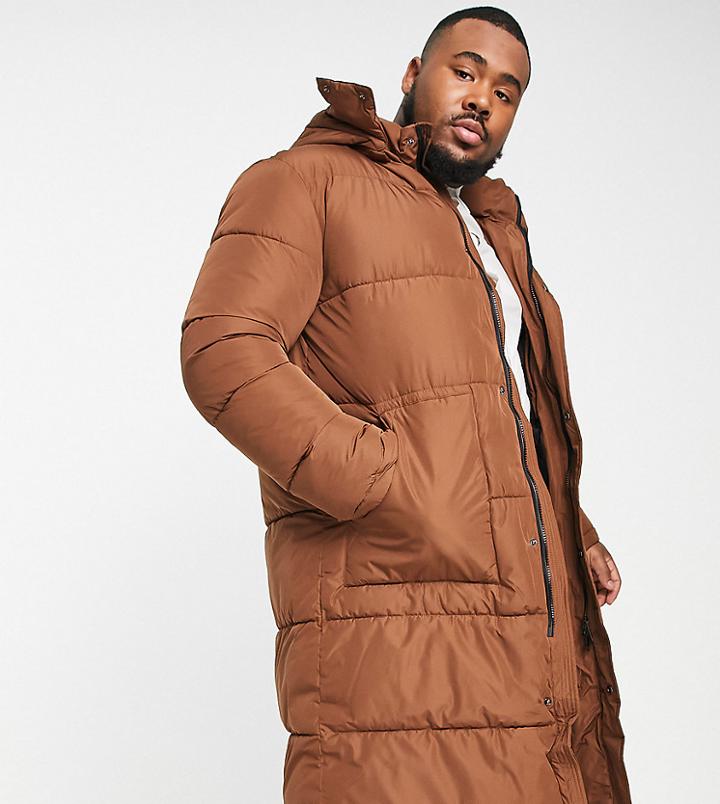Devils Advocate Plus Long Length Smart Padded Coat-brown