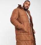 Devils Advocate Plus Long Length Smart Padded Coat-brown