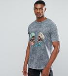 Asos Tall Metallica Oversized Band T-shirt With Acid Wash - Gray