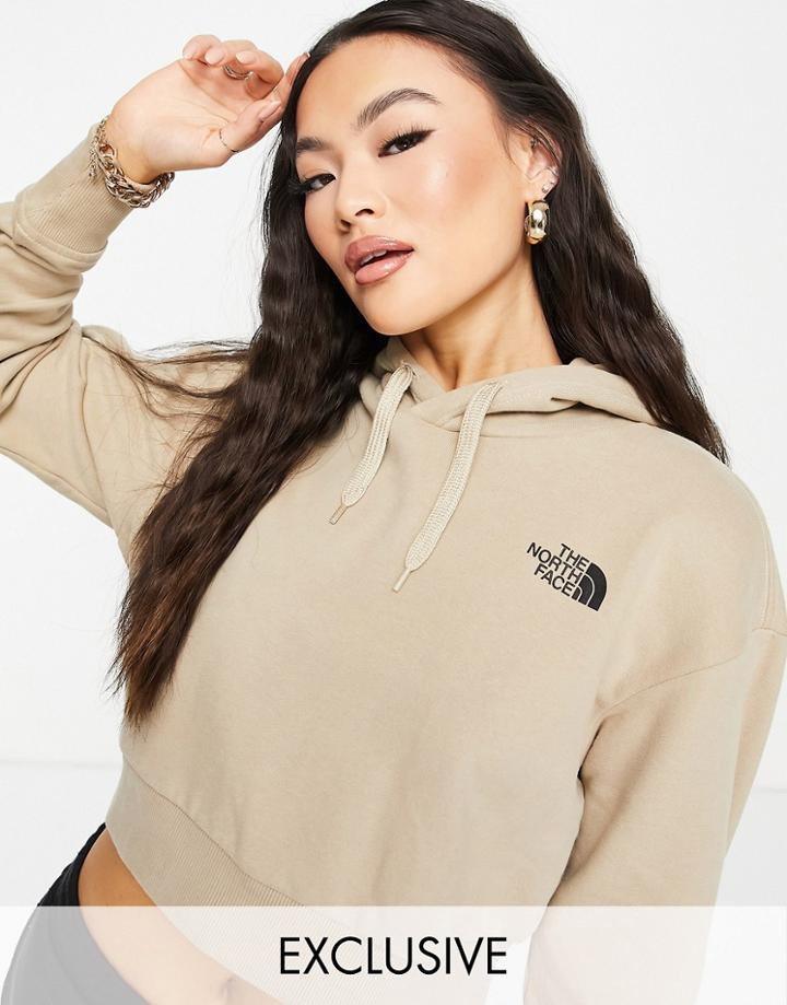 The North Face Trend Cropped Hoodie In Beige Exclusive At Asos-neutral