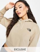The North Face Trend Cropped Hoodie In Beige Exclusive At Asos-neutral