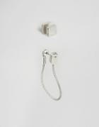 Asos Plug Earring Pack With Drop Chain Detail - Silver