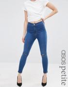Asos Petite Rivington Jegging In April Wash With Rips - Blue