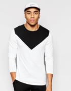 Asos Extreme Muscle Long Sleeve T-shirt With Cut And Sew Triangle