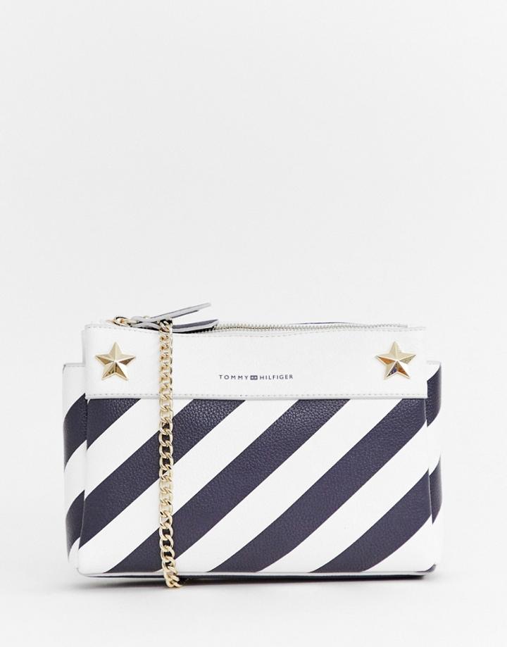 Tommy Hilfiger Cross Body Bag In Stripe - White