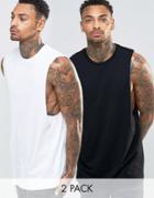 Asos Longline Sleeveless T-shirt With Dropped Armhole