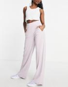 Jdy Wide Leg Tailored Dad Pants In Lilac-purple