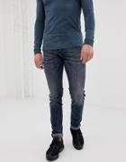 Diesel Sleenker Skinny Fit Jeans In 069dg Dark Wash - Blue