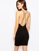 Forever Unique Kala Mini Dress With Jewel Back - Black