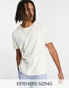 Asos Design Relaxed Fit Heavyweight T-shirt In Cream-white