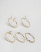 Lipsy Ariana Grande Moon & Star Multipack Rings - Silver