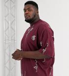 Asos Design Plus Oversized T-shirt With All Over Line Print