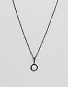 Aetherston Necklace In Gunmetal With Howlite Stone Pendant - Silver