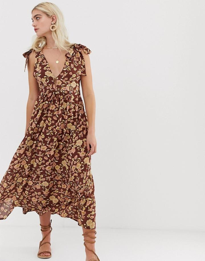 Faithfull Opatija Midi Dress - Brown