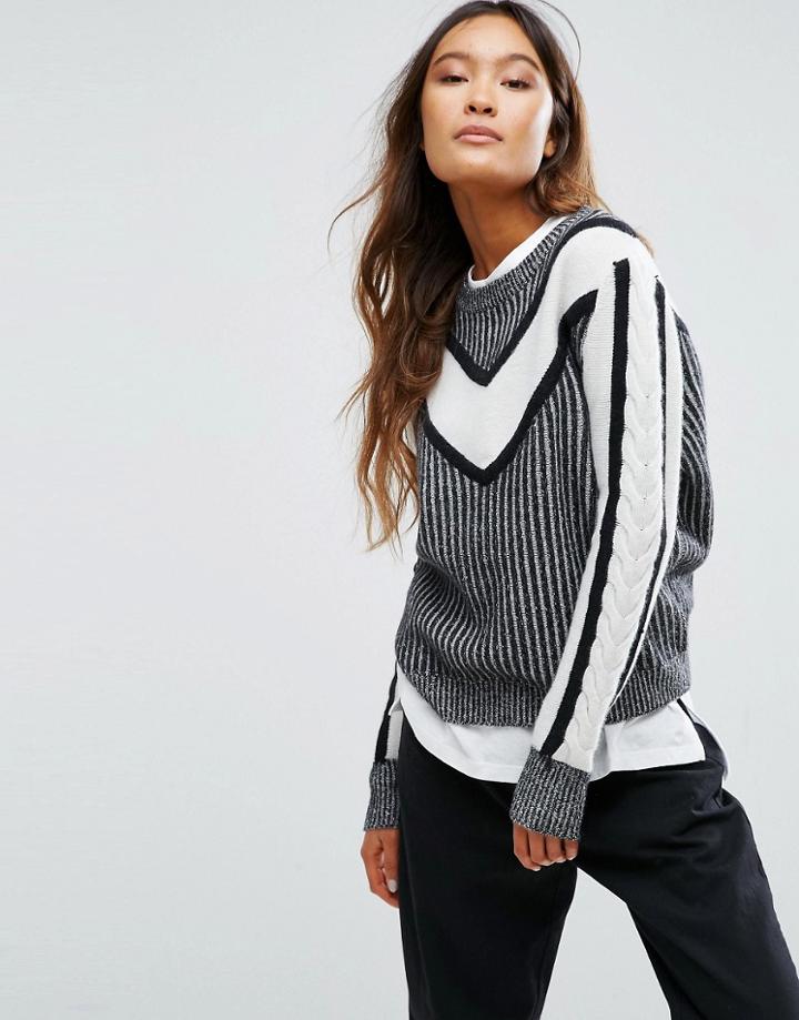 Shae V Knit Sweater - Black