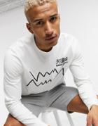 Puma Hoops Bite Logo Long Sleeve T-shirt In Black-white