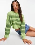 Asos Design Tie Dye Sweater In Green