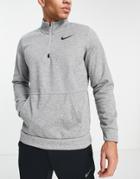 Nike Training Therma Quarter-zip Fleece Sweatshirt In Gray Heather