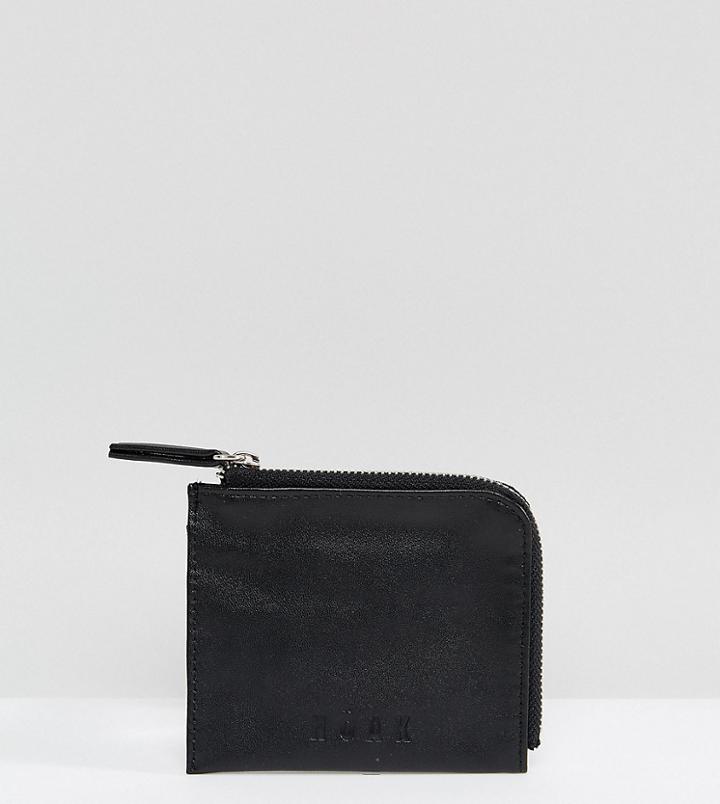 Noak Faux Leather Zip Wallet - Black
