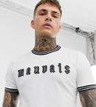 Mauvais Muscle T-shirt With Check Text Logo-white
