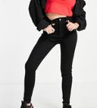 Missguided Petite Recycled High Waisted Super Stretch Skinny Jeans In Black