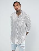 Jaded London Oversized Shirt In White Stripe - White