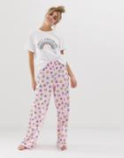 Asos Design Mix & Match Sweet Dreaming Traditional Pyjama Jersey Pants - Multi