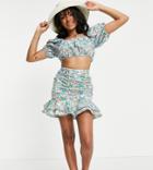 Influence Petite Cotton Mini Skirt Set In Floral Print-multi