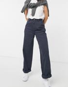 Asos Design Slouchy Chinos In Navy