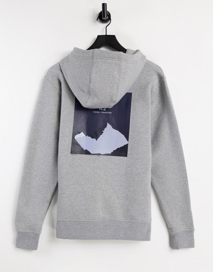 Berghaus U Heritage Back Print Hoodie In Gray-grey