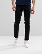 Asos Stretch Slim Jeans In 12.5oz In True Black - Black