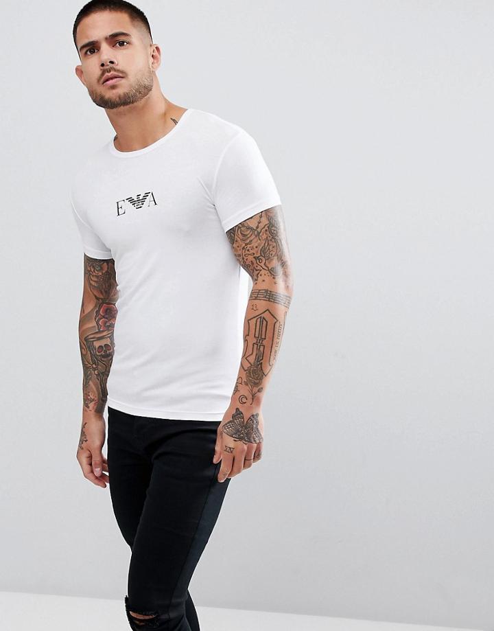 Emporio Armani Muscle Fit Chest Logo T-shirt In White - White