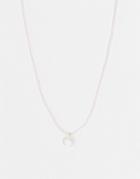 Designb Ditsy Beaded Necklace With Crescent Moon Charm-white