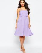 Asos Wedding Ruched Bust Midi Dress - Lavender
