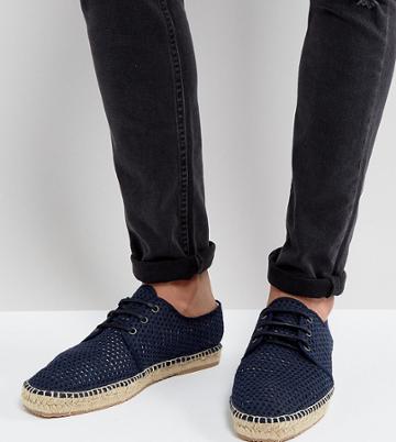 H By Hudson Exclusive For Asos Lace Up Mesh Espadrilles - Navy