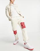 Ldn Dnm Patch Track Fit Denim Jeans In Cream - Part Of A Set-white