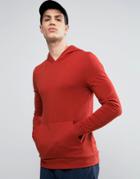 Asos Muscle Hoodie In Red - Red