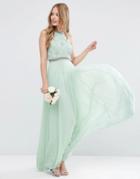 Asos Wedding Embellished Crop Top Maxi Dress - Mint