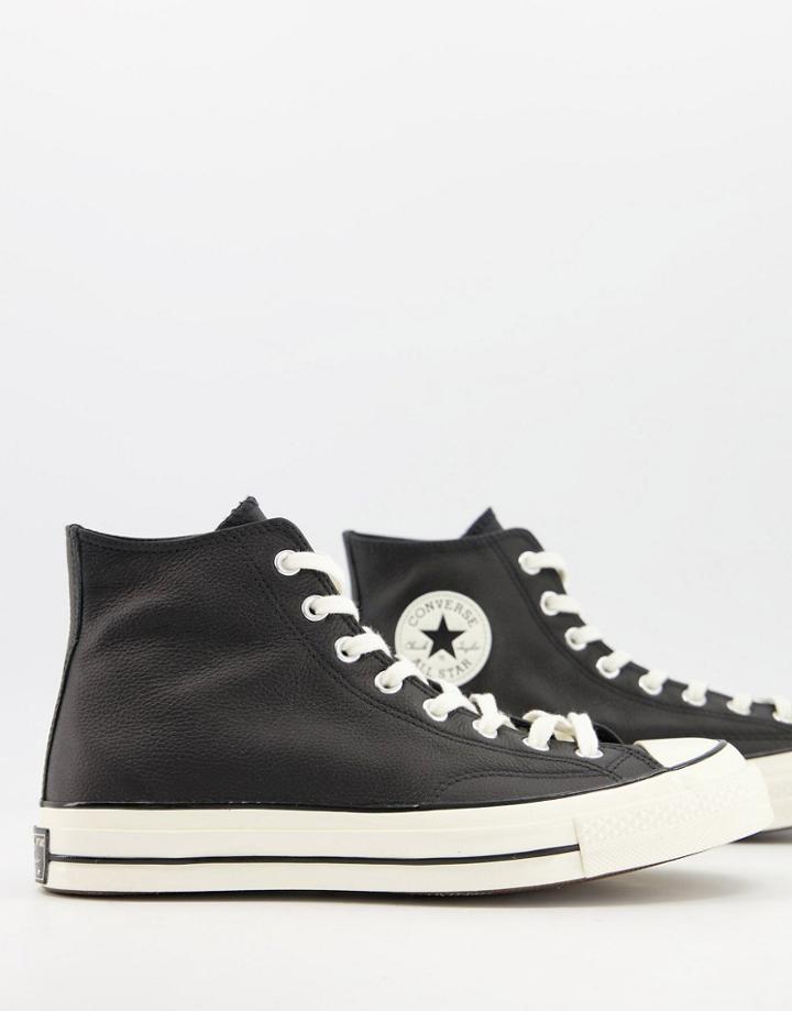 Converse Chuck 70 Hi Leather Sneakers In Black