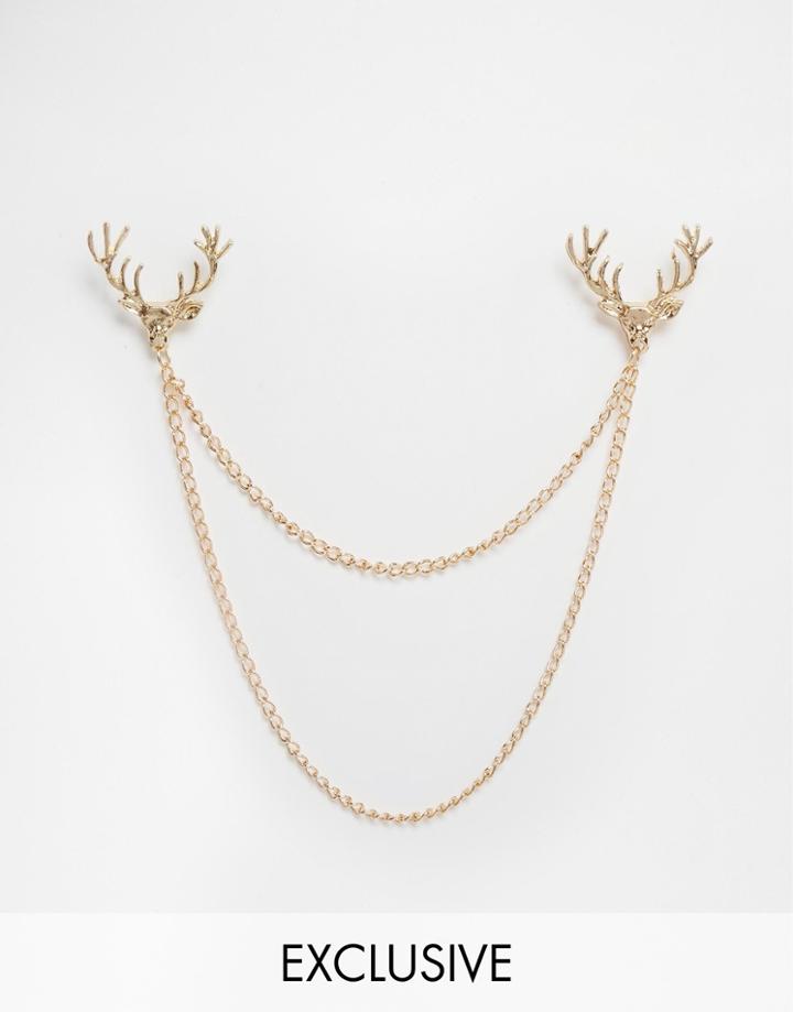 Reclaimed Vintage Stag Collar Chain - Gold