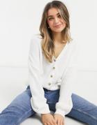 Cotton: On Drop Sleeve Cardi In Cream-white