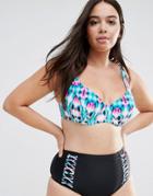 Costa Del Sol Printed Longline Bikini Top - Multi
