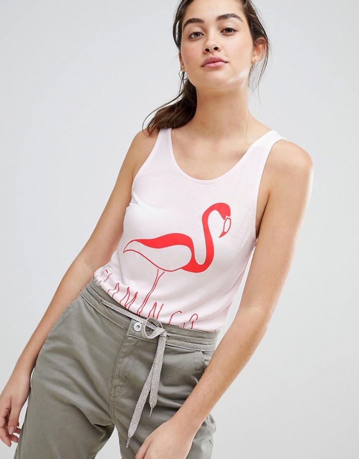 Blend She Caraz Flamingo Print Vest - Pink