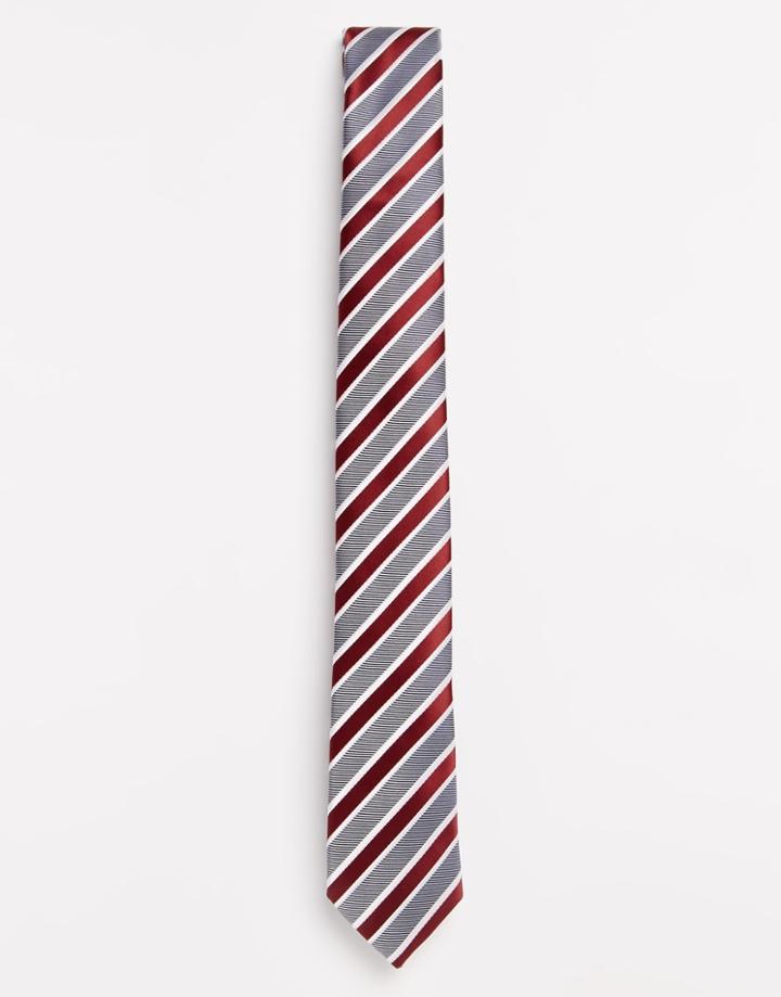 Selected Homme Stripe Tie - Red