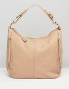 Pieces Slouch Hobo Shoulder Bag In Nude - Beige