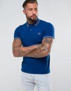 Fred Perry Tipped Polo Shirt In Blue - Blue