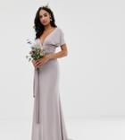 Tfnc Bridesmaid Exclusive Multiway Maxi Dress In Gray