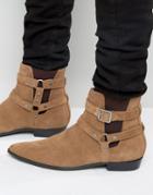 Religion Belter Suede Boots - Tan